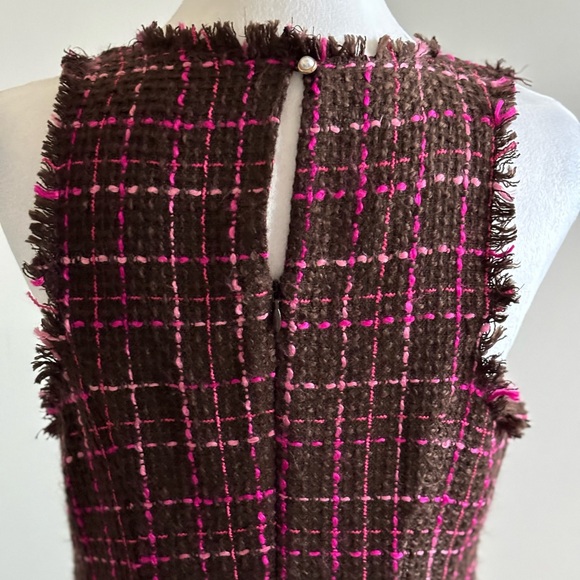 Vintage Majorelle Brown and Pink Vintage Sleeveless Tweed Dress - Picture 6 of 15